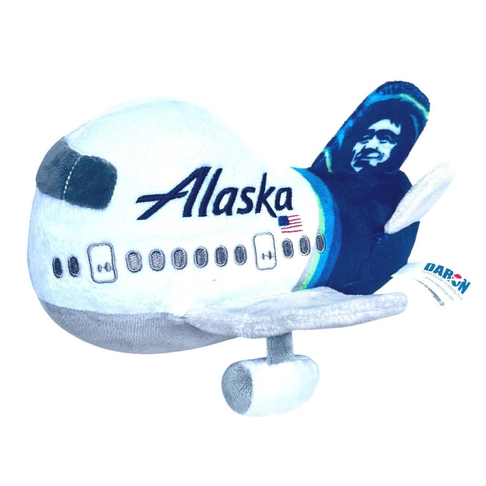 Alaska Airlines Plush Airplane Daron Worldwide Trading Aviation Toy 10"
